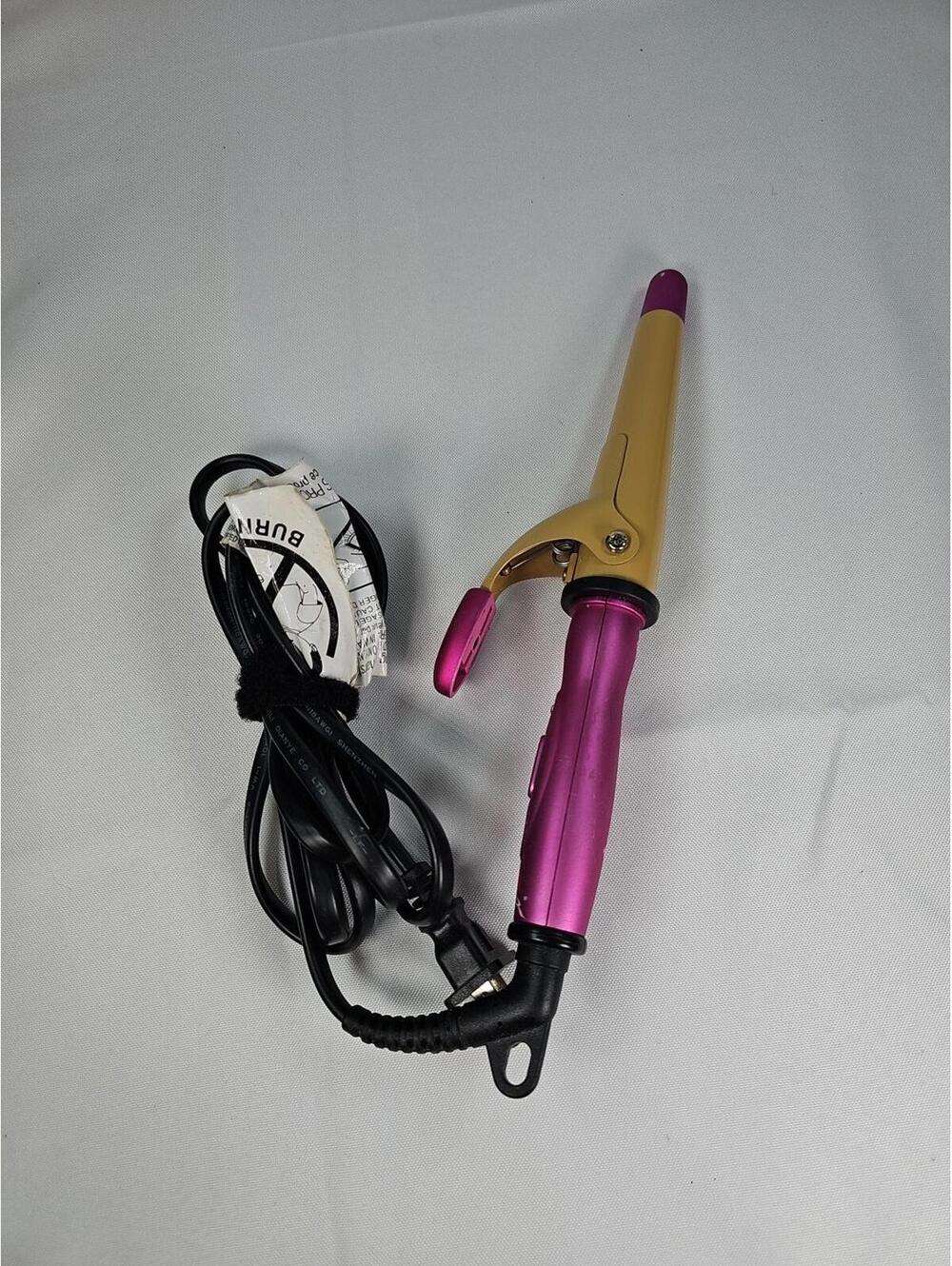 CHI Air Ceramic Tapered Curling Iron 1” Haute Pink Gold Clamp Wand Tested